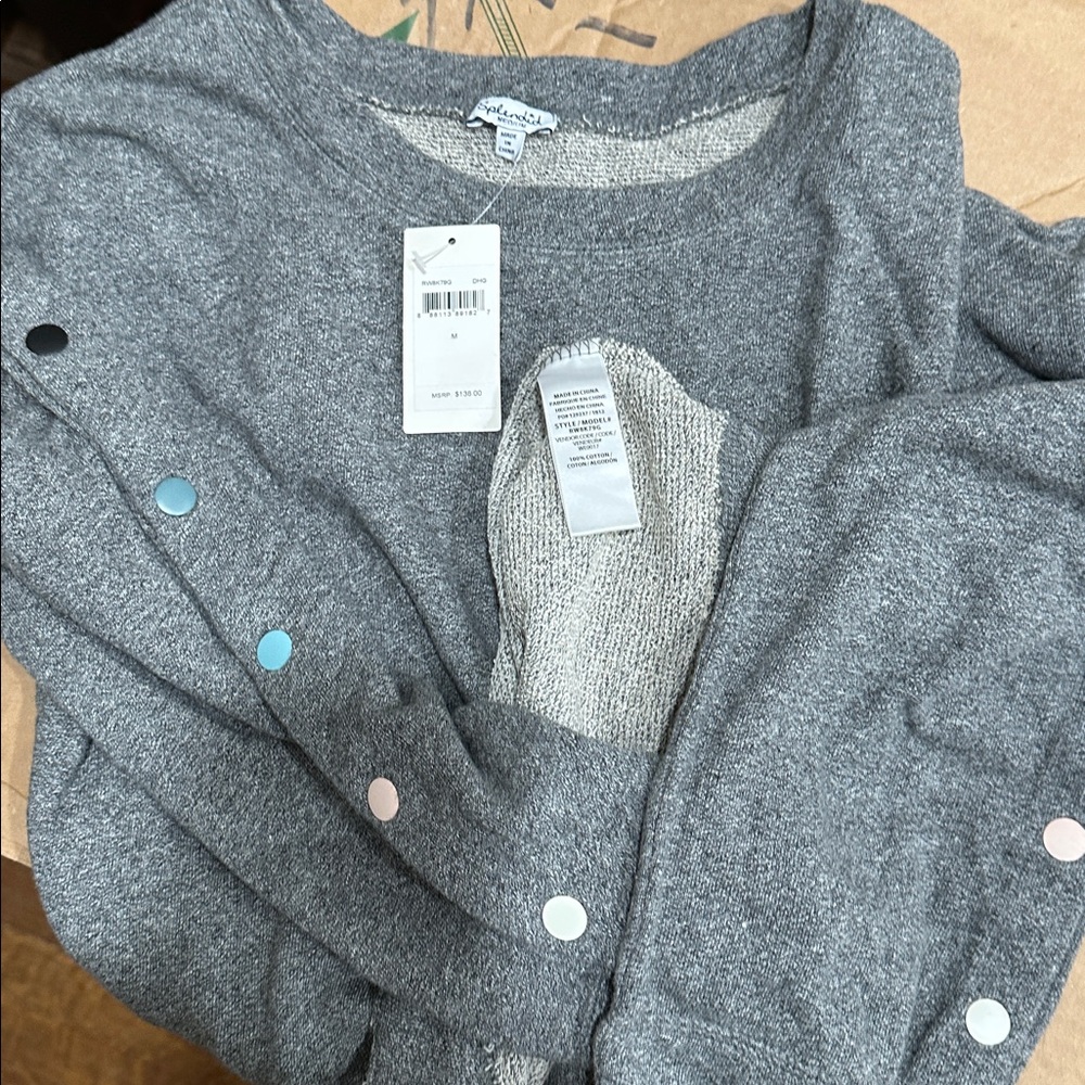 SPLENDID SUPER SOFT SNAP ACTIVE SWEATSHIRT NEW NWT SUPER TRENDY & O’ SO COZY - Picture 7 of 7